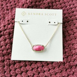 Kendra Scott Magenta Magnesite Elisa Gold Pendant Necklace NEW WITH POUCH